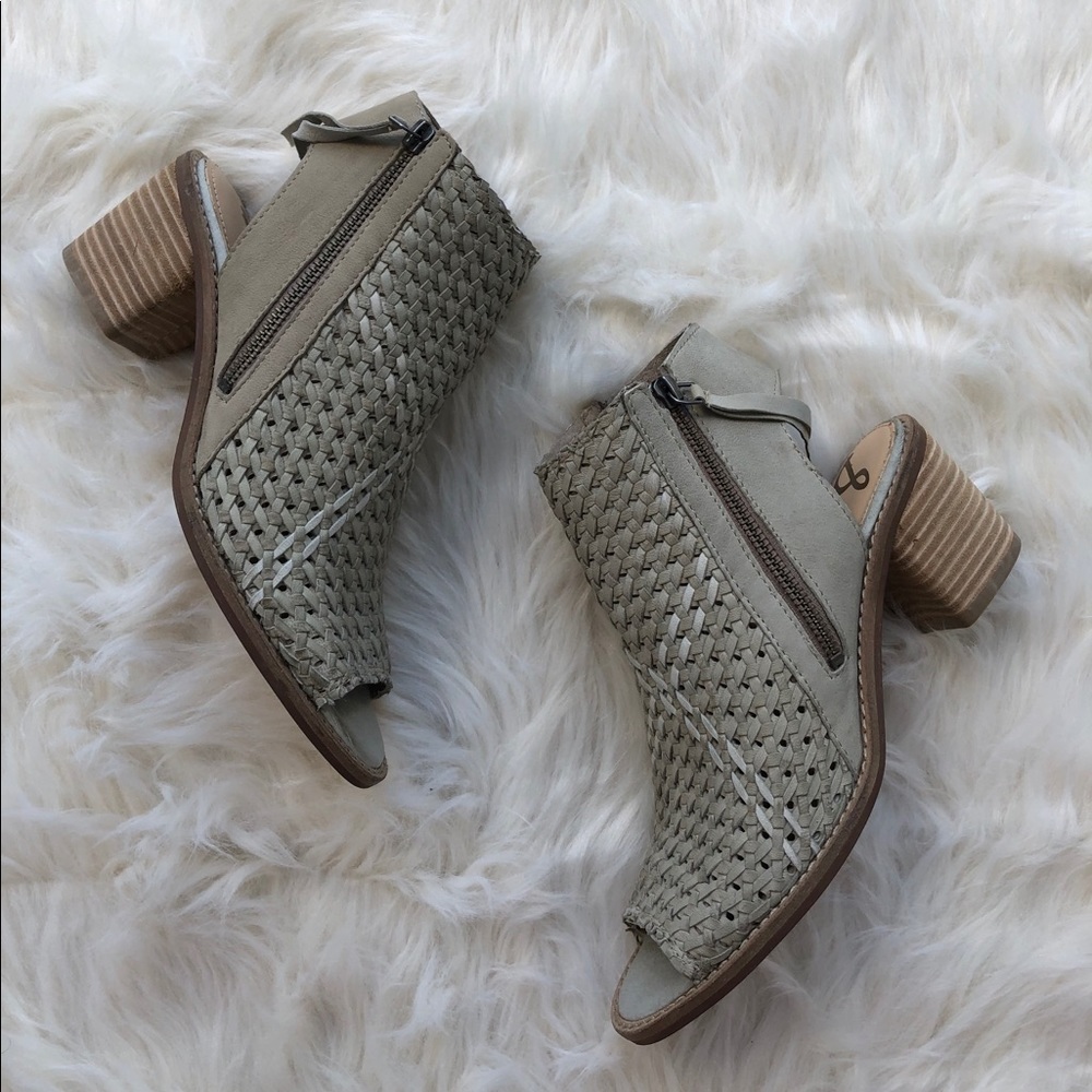 Sam Edelman Tan Peep Toe Booties